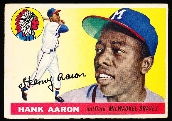 1955 Topps Baseball- #47 Hank Aaron, Braves