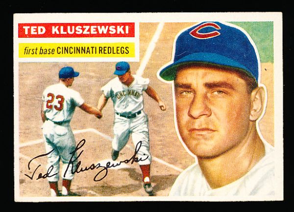 1956 Topps Baseball- #25 Ted Kluszewski, Reds- white back