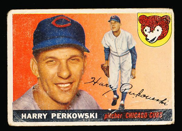 1955 Topps Bb- #184 Harry Perkowski, Cubs- Hi#- 10 Cards