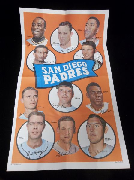 1969 Topps Baseball Team Posters- #12 San Diego Padres