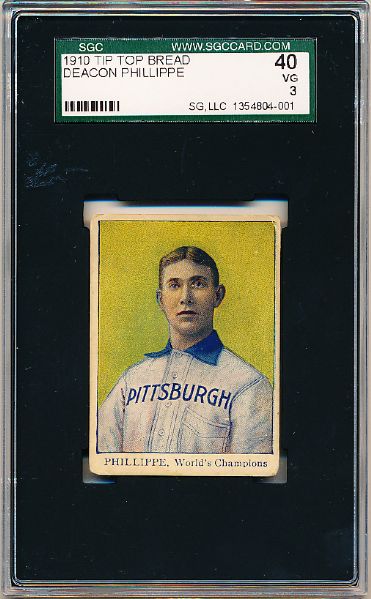 1910 Tip Top Bread- Deacon Phillippe, World’s Champions- SGC 40 Vg 3 