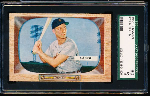 1955 Bowman Bb- #23 Al Kaline, Tigers- SGC Ex 5 