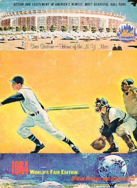 1964 NY Mets Baseball Program- at Shea Stadium- Worlds Fair Edition