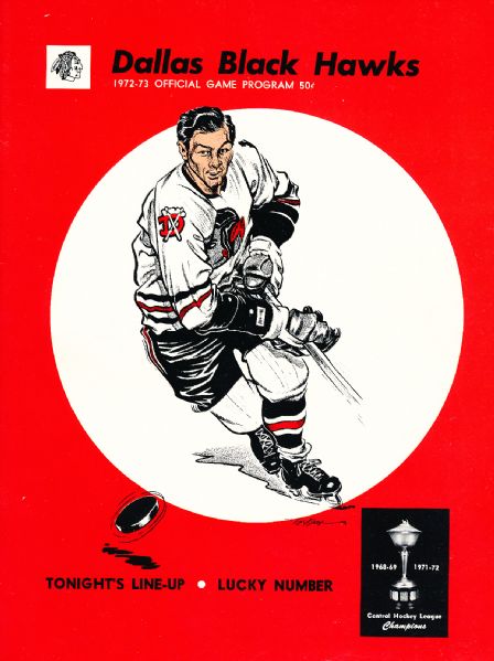 December 12, 1972 San Diego Gulls @ Dallas Black Hawks CHL Program