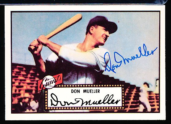 1983 Topps 1952 Reprint Bsbl. #52 Don Mueller, Giants- Autographed