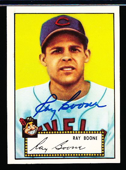 1983 Topps 1952 Reprint Bsbl. #55 Ray Boone, Indians- Autographed