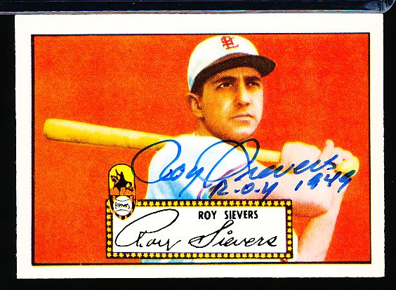 1983 Topps 1952 Reprint Bsbl. #64 Roy Sievers, Browns- Autographed