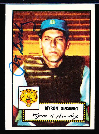 1983 Topps 1952 Reprint Bsbl. #192 Joe Ginsberg, Tigers- Autographed