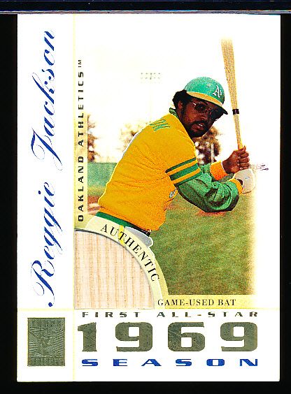 2003 Topps Tribute Perennial All-Stars Bb- “All-Star Relics”- #TR-RJ Reggie Jackson, A’s (1969)