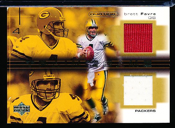 2001 Upper Deck Ovation Ftbl.- “Train for the Game Jerseys”- #TG-BF Brett Favre, Packers