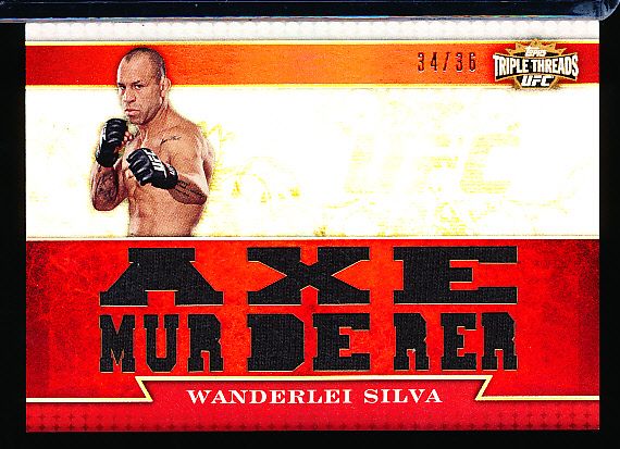 2012 Topps Triple Threads UFC Knockout- “Triple Threads Relics”- #TTR-WS Wanderlei Silva- #34/36 Made! 