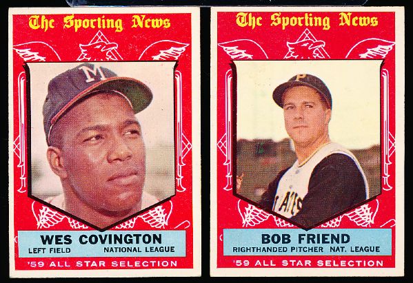 1959 Topps Bb- 4 Diff. Hi# All Stars