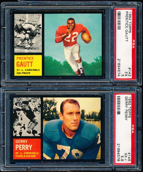 1962 Topps Fb- 3 Diff. PSA Cards