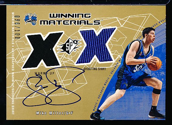 2002-03 SPx Bskbl. “Winning Materials Gold” #MM-A Mike Miller, Magic