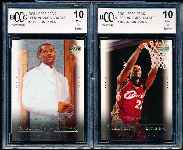 2003 Upper Deck Bskbl. “LeBron James Box Set”- 3 Diff. BCCG(Beckett.Com) Graded Cards that are Graded 10