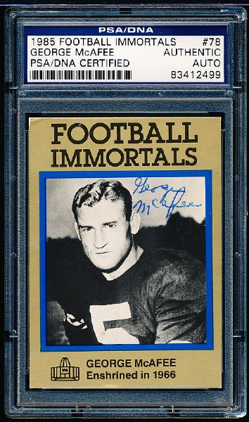 1985 Football Immortals #78 George McAfee- Autographed- PSA/DNA Certified/ Slabbed