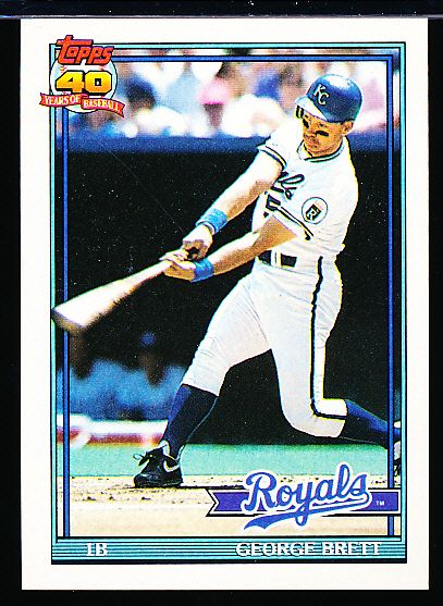 1991 Topps Bb- #540 George Brett, Royals- 100 Cards