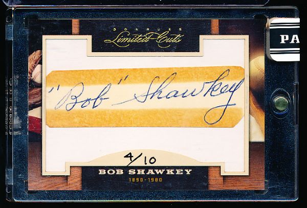 2011 Donruss Limited Bb- “Limited Cuts”- #37 Bob Shawkey -#4/10 Made! 