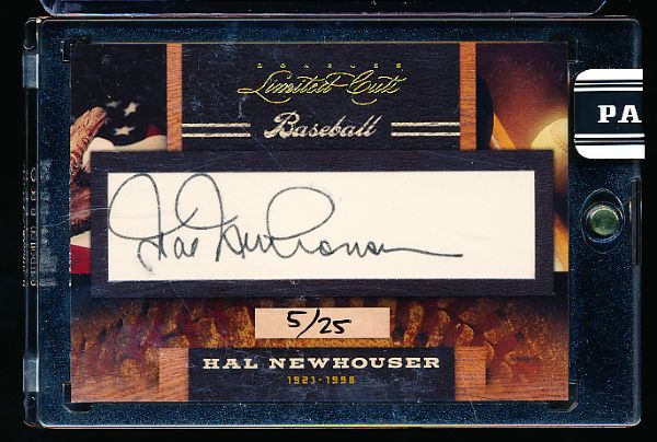 2011 Donruss Limited Bb- “Limited Cuts”- #154 Hal Newhouser- #5/25 Made! 