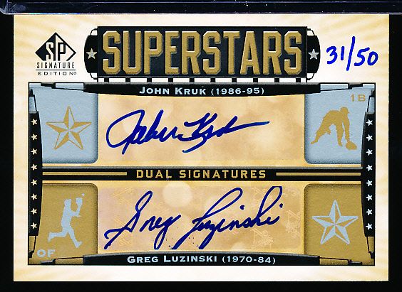 2012 SP Signature Edition Bb- “Superstars Signatures Dual”-#SU2-KL John Kruk & Greg Luzinski, Phillies- #31/50