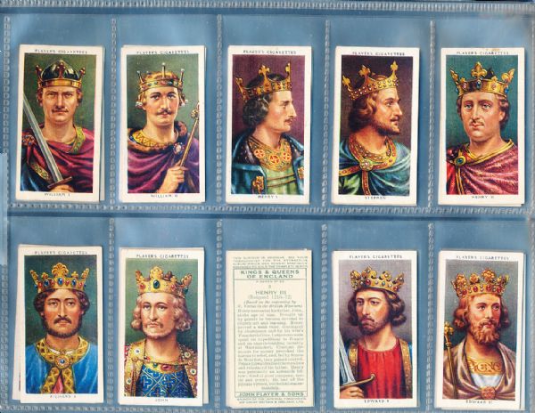 1935 John Player & Sons “Kings & Queens of England 1066-1935” English Tobacco Complete Set of 50 in Pages