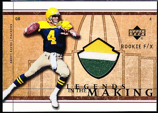 2002 Upper Deck Rookie F/X Football- “Legends in the Making Jerseys”- #LM-BF Brett Favre, Packers