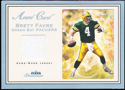 2003 Fleer Showcase Ftbl.- “Avant Card Jerseys”- #AV-BF Brett Favre, Packers- #835/999