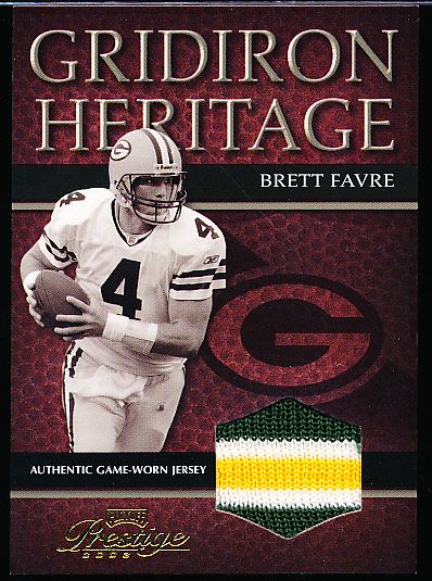 2003 Playoff Prestige Ftbl.- “Gridiron Heritage Jerseys”- #GH13 Brett Favre, Packers- #154/250