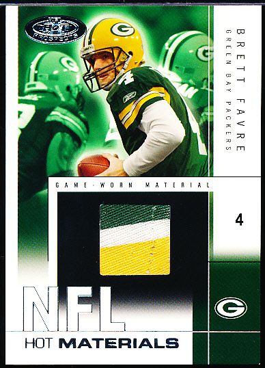 2004 Hot Prospects Ftbl.- “Hot Materials”- #HM/BF Brett Favre, Packers- #124/500