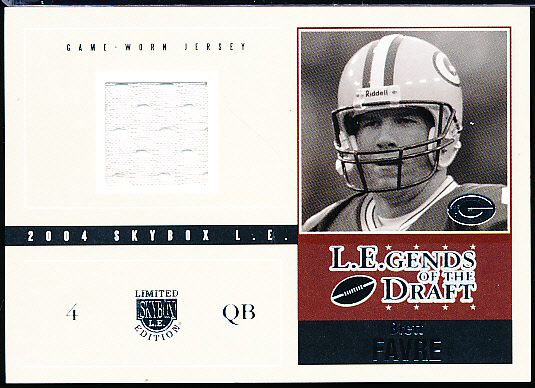 2004 Skybox LE Ftbl.- “L.E.gends of the Draft Jerseys Silver”- #LD-BF Brett Favre, Packers- #52/91