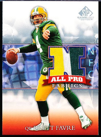 2004 SP Game Used Ed. Ftbl.- “All-Pro Fabrics”- #APF-BF Brett Favre, Packers