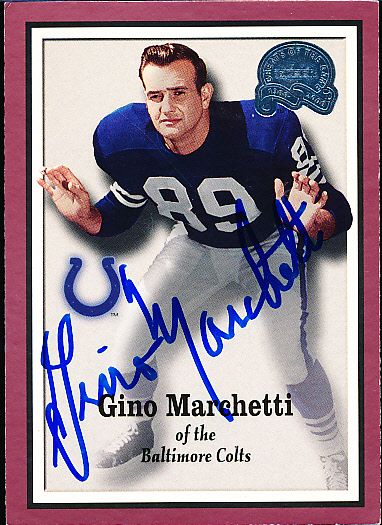 2000 Greats of the Game Football- #43 Gino Marchetti, Colts- Autographed