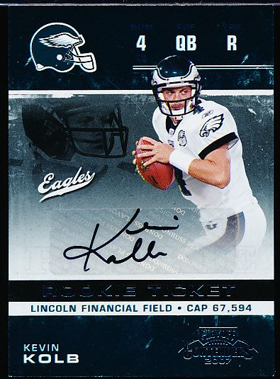 2007 Playoff Contenders Ftbl.- #181 Kevin Kolb AU RC, Eagles