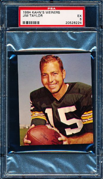 1964 Kahn’s Weiners Football- Bart Starr, Packers- PSA Ex 5 (Wrong flip- “Jim Taylor”)
