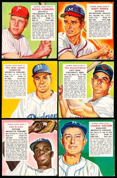 1953 Red Man Baseball- No Tabs- 7 Diff.