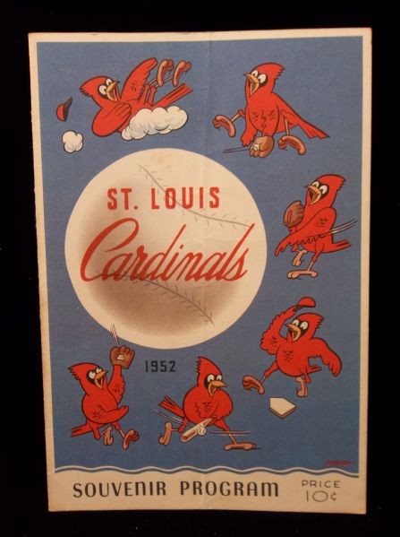 1952 St. Louis Cardinals Program/Scorecard vs. Chicago Cubs