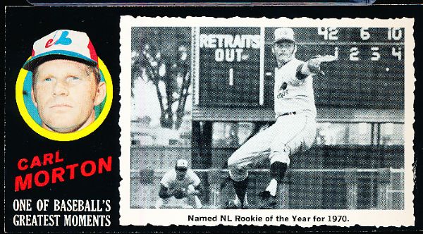 1971 Topps Baseball Greatest Moments- #4 Carl Morton, Expos