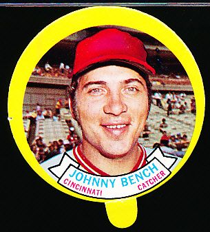 1973 Topps Baseball Candy Lids- Johnny Bench, Reds