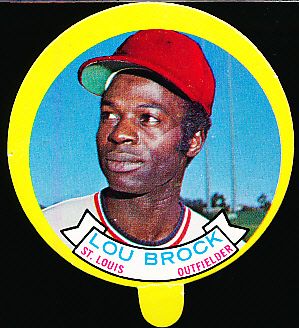 1973 Topps Baseball Candy Lids- Lou Brock, Cardinals