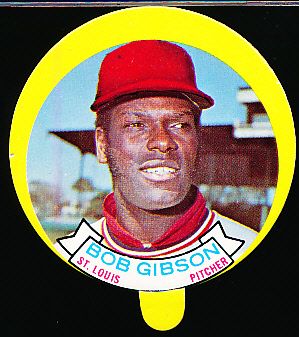 1973 Topps Baseball Candy Lids- Bob Gibson, Cardinals