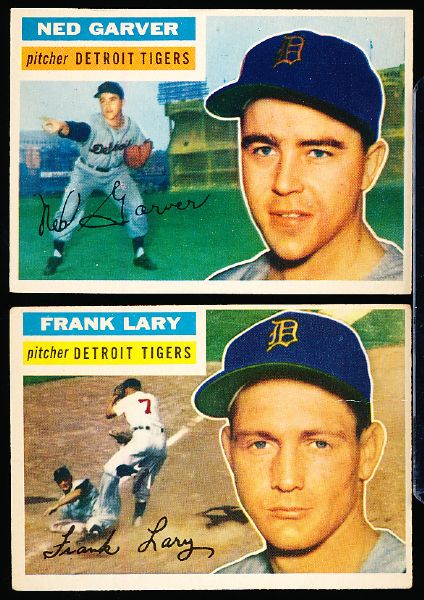 1956 Topps Baseball- Detroit Tigers- 9 Cards