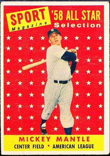 1958 Topps Bb- #487 Mickey Mantle All Star