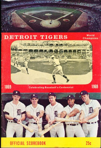 1969 Boston Red Sox @ Detroit Tigers Official Bsbl. Scorebook