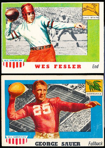 1955 Topps All American Football- 2 Cards