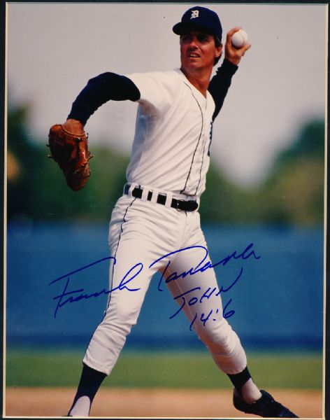 Frank Tanana Autographed and Matted Detroit Tigers Bsbl. 8” x 10” Color Photo