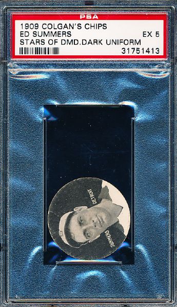 1909 Colgan’s Chips- Stars of the Diamond- Ed Summers, White Uniform- PSA EX 5 