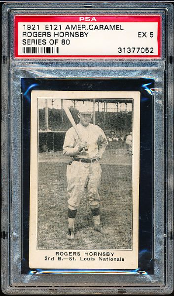 1921 E121 Amer. Caramel-Series of 80- Rogers Hornsby- PSA Ex 5