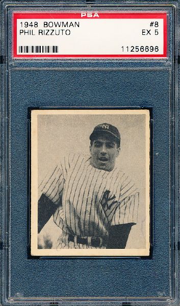 1948 Bowman Bb- #8 Phil Rizzuto, Yankees- PSA Ex 5 