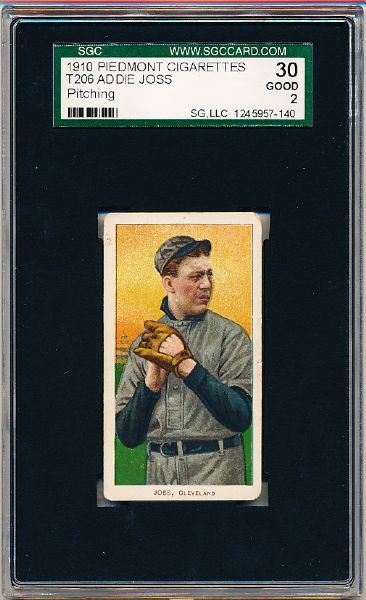 1909-11 T206 Bb- Addie Joss, Cleveland- Pitching Pose- SGC 30 (Good 2)