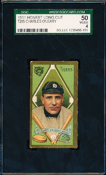 1911 T205 Bb- Charles O’ Leary, Detroit- SGC 50 (Vg-Ex 4)